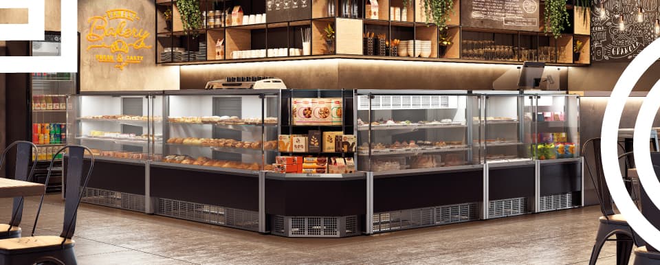 Padaria com balcões refrigerados Gelopar